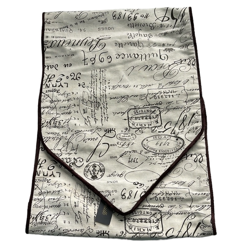 Farrisilk Decorative French Script Lined Table Runner